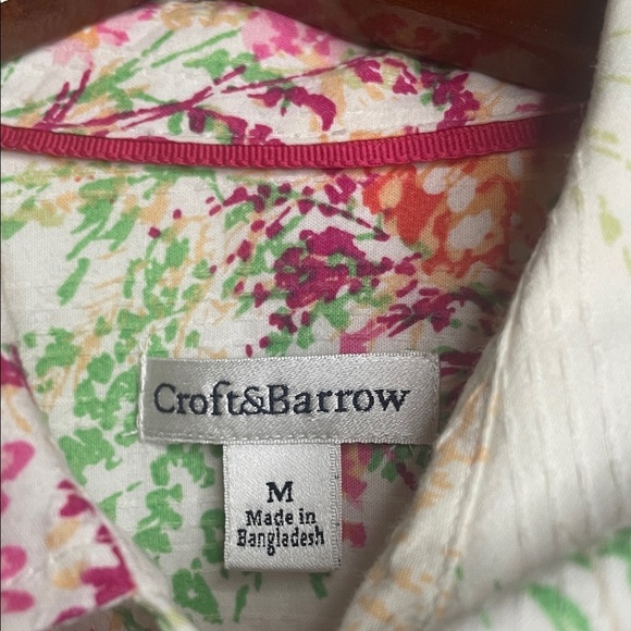 Croft & Barrow Floral Button Down Shirt - Pink and Green - Picture 2 of 8